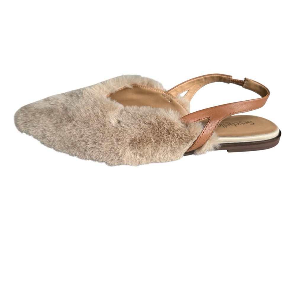 🆕 Seychelles Fur Slingback Sandal Flats - Picture 9 of 15